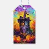 Étiquettes-cadeau Finlandais Lapphund Chien Halloween sorcière et Ci (Dos)