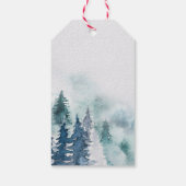Étiquettes-cadeau Fir arbres de forêt Aquarelle Noël (Dos)