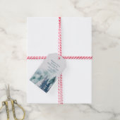 Étiquettes-cadeau Fir arbres de forêt Aquarelle Noël (Avec de la ficelle)