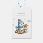 Étiquettes-cadeau First Christmas Birth Announcement (Devant)