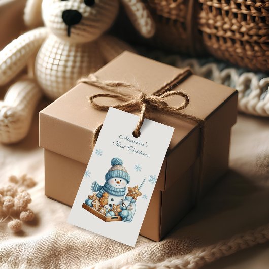 Étiquettes-cadeau First Christmas Birth Announcement