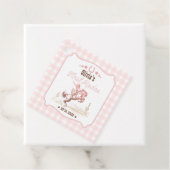 Étiquettes Cadeau First Rodeo 1st Birthday Pink Western (En situation)