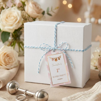 Étiquettes-cadeau First Rodeo Pink Cowgirl Western Birthday