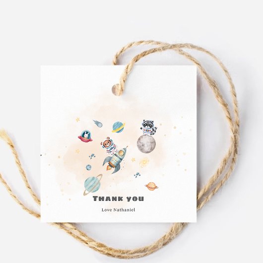 Étiquettes Cadeau First Trip Around the Sun space animals Birthday 