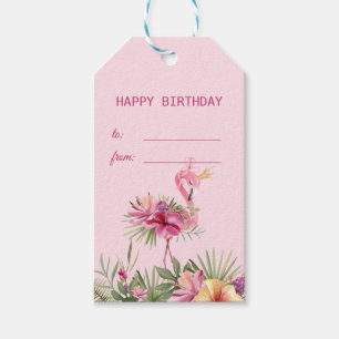 Étiquettes-cadeau Flamant rose agréable