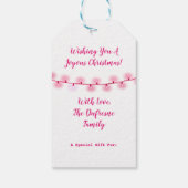 Étiquettes-cadeau Flamant rose de Noël personnalisé (Dos)