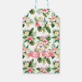 Étiquettes-cadeau Flamant rose Feuille tropical Merci Mariage (Dos)