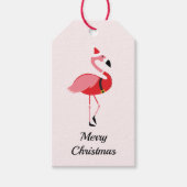 Étiquettes-cadeau Flamant rose Père Noël Rose Joyeux Noël (Devant)