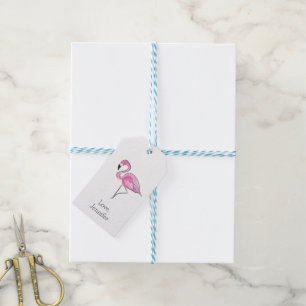 Étiquettes-cadeau Flamant Rose Pré-nommé Préparatoire