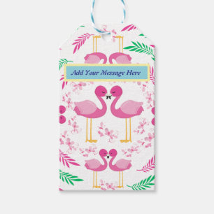 Étiquettes-cadeau Flamant rose rose