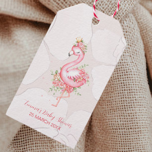 Étiquettes-cadeau Flamant rose rose C'est un Baby shower fille