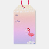 Étiquettes-cadeau Flamant rose rose Festive Tropical Beach Noël (Dos)