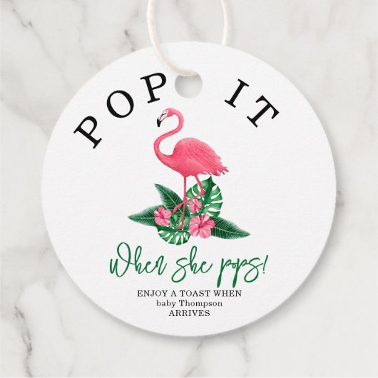Étiquettes Cadeau Flamant rose rose - Pop it! Quand elle éclaire ! (Dos)