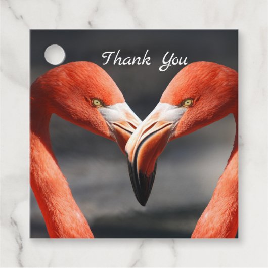 Étiquettes Cadeau Flamant rose Valentine (Devant)