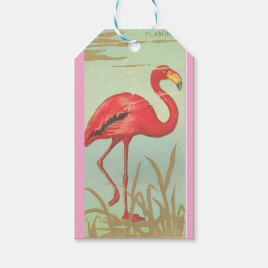 Étiquettes-cadeau Flamant Vintage (Devant)