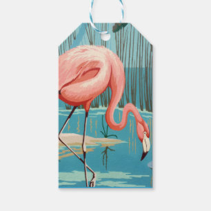 Étiquettes-cadeau Flamant Vintage