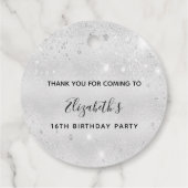 Étiquettes Cadeau Flambeaux d'argent d'anniversaire merci (Dos)