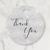 Étiquettes Cadeau Flambeaux d'argent d'anniversaire merci (Devant)