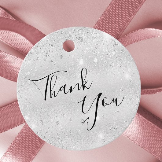 Étiquettes Cadeau Flambeaux d'argent d'anniversaire merci