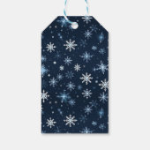 Étiquettes-cadeau Flambeaux d'hiver bleu (Dos)