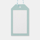 Étiquettes-cadeau Flammes de neige d'hiver sur bleu pâle (Dos)