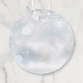 Étiquettes Cadeau Flammes de neige florales rustiques Mariage hivern (Dos)