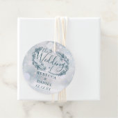 Étiquettes Cadeau Flammes de neige florales rustiques Mariage hivern (En situation)