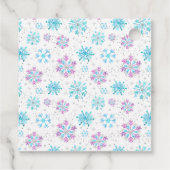 Étiquettes Cadeau Flammes de neige pourpre et bleu Merci d'anniversa (Dos)