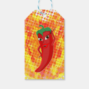 Étiquettes-cadeau Flammes d'incendie rouge à poivron chaud