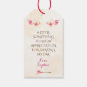 Étiquettes-cadeau Flèche à air chaud rose or rose rose rose rose ros (Dos)