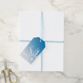Étiquettes-cadeau Flèche de neige blanche sur bleu (With Twine)