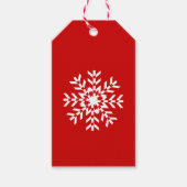 Étiquettes-cadeau Flèche de neige rouge et blanche de base (Devant)