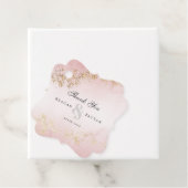 Étiquettes Cadeau Flèche or moderne Merci Mariage rose pâle (En situation)