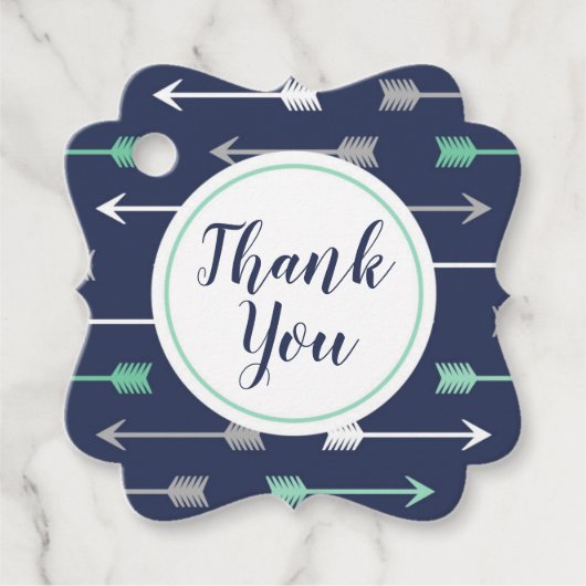 Étiquettes Cadeau Flèches Baby shower Favoriser les balises (Devant)