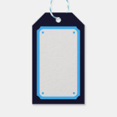 Étiquettes-cadeau Flèches de neige de Parties scintillant bleue (Dos)