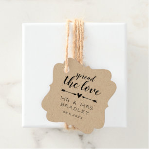 Étiquettes Cadeau Flèches du coeur répandent le Mariage d'amour