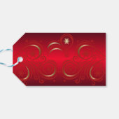 Étiquettes-cadeau Flèches et flocons rouges et or (Dos Horizontal)