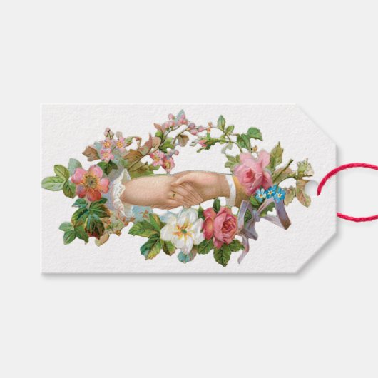 Étiquettes-cadeau Fleur Antique Valentine (Devant (Horizontal))