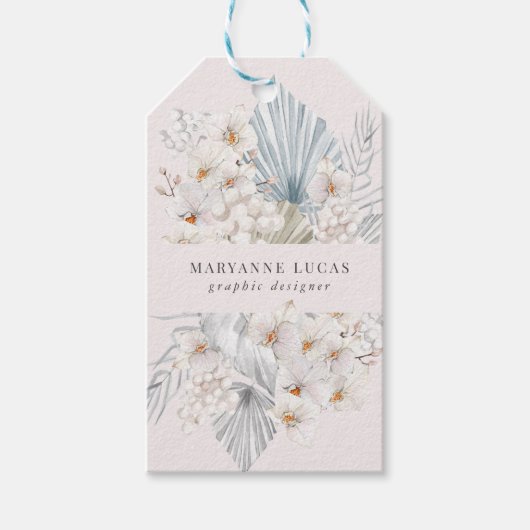 Étiquettes-cadeau Fleur bohémienne bleue (Devant)