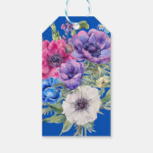 Étiquettes-cadeau Fleur d'anémone Floral 80e anniversaire Merci (Dos)