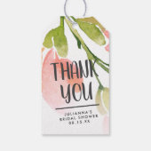 Étiquettes-cadeau Fleur d'aquarelle fraîche Merci personnalisé (Dos)
