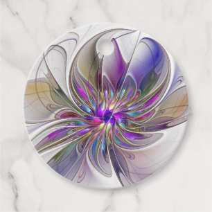 Étiquettes Cadeau Fleur d'art Abstrait energique et colorée personna