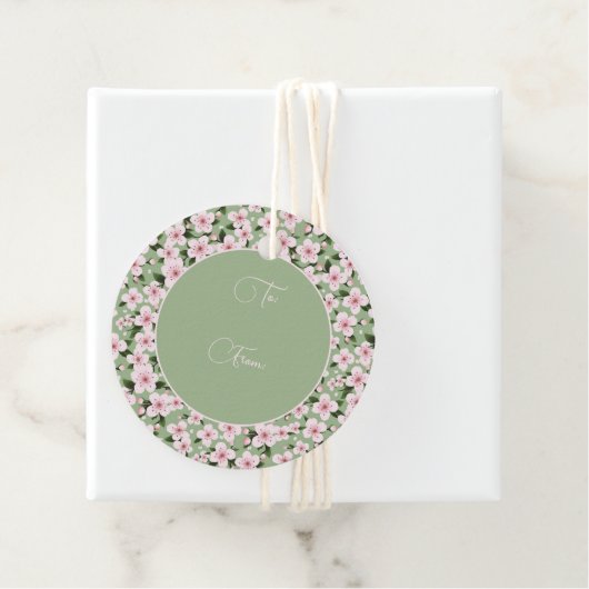 Étiquettes Cadeau Fleur de cerises (En situation)