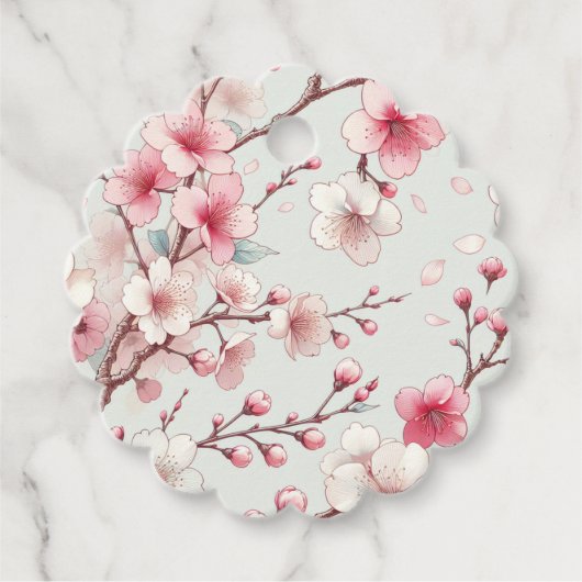 Étiquettes Cadeau Fleur de Cerisier (Devant)