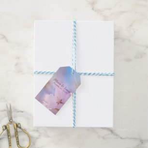 Étiquettes-cadeau Fleur de cerisier rose