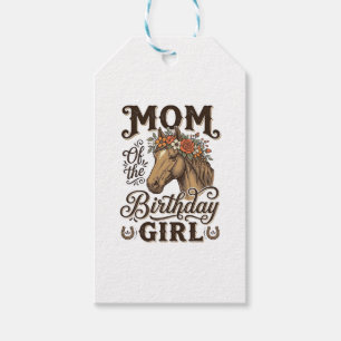 Étiquettes-cadeau Fleur de cheval occidental vintage pour l'annivers
