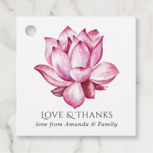 Étiquettes Cadeau Fleur de lotus indienne aquarelle Taj Mahal