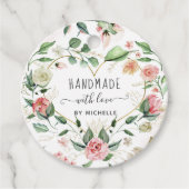Étiquettes Cadeau Fleur de minuit artisanale avec coeur d'amour Flor (Devant)