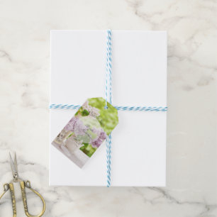 Étiquettes-cadeau Fleur de printemps romantique Floral Blanc Lilac M