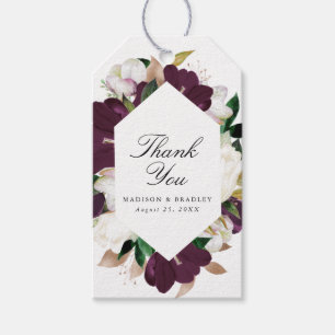 Étiquettes-cadeau Fleur de Prunier Foncé   Cadeau de Mariage Personn